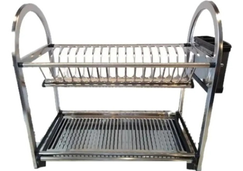 Imagen 2 de 10 de Escurre Secaplatos Vajilla Acero Inoxidable 2 Pisos Oferta!!