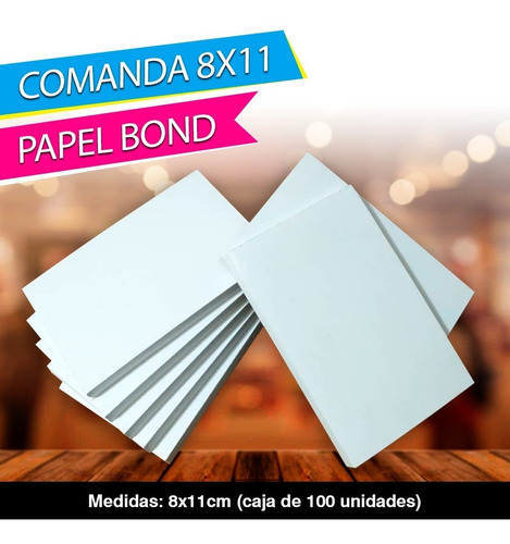 Comandas 8x12 Papel Bond Para Restaurantes (pack De 10)