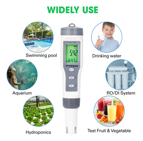 Medidor De Ph 3 En 1 Con Precisión De 0.1 Ph