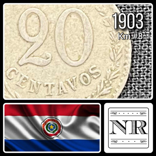 Paraguay - 20 Céntimos - Año 1903 - Km #8 - Gorro + León