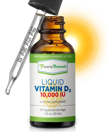 Power By Naturals Vitamina D3 Líquida 10000 Ui 30 Dosis