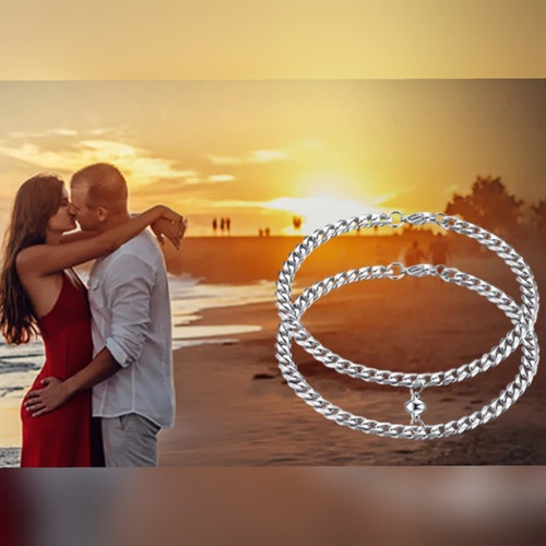 Imagen 2 de 3 de Pulseras Para Parejas Con Imán, Bola Magnética, Enamorados