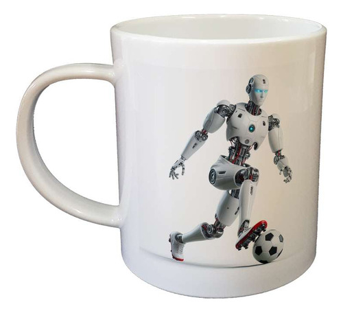 Taza Plastico Robot Jugando Al Futbol Pelota Deporte M1
