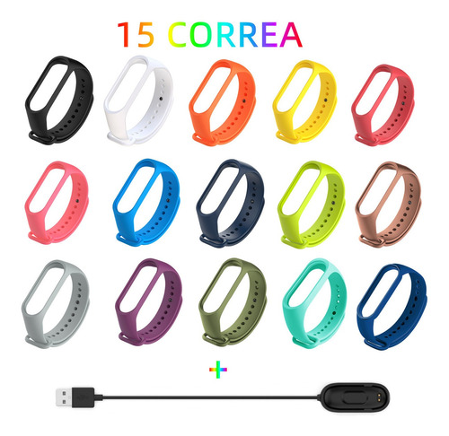 Correas Y Cable De Carga Usb Para Xiaomi Mi Band 4 16pcs