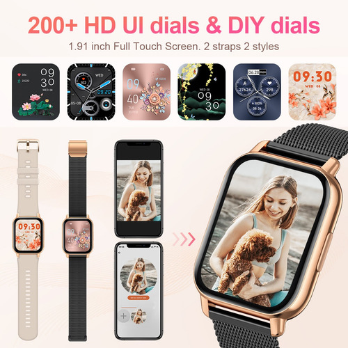 Smartwatch Impermeable Con Llamadas Por Bluetooth P/mujer