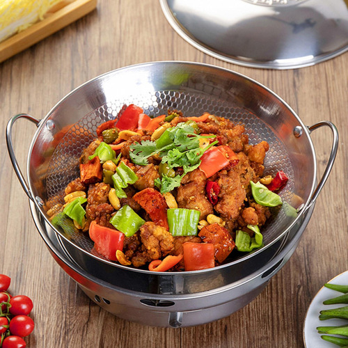 . 3 Panela Wok De Orelha Dupla, Panelas Wok De Aço