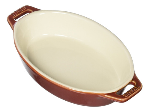 Staub Ceramics Fuente Ovalada Para Horno (6.5 in), Color Roj