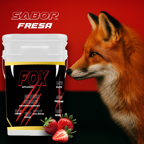 Proteína Whey Hidrolizada Isolate Fox 9kg Varios Sabores Fresa