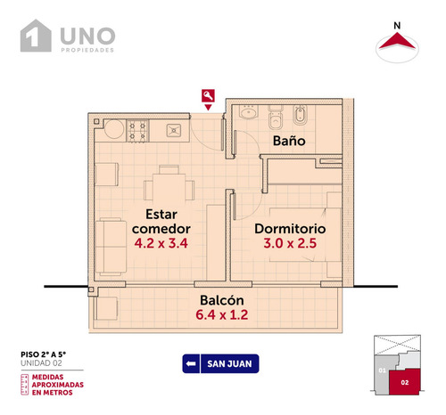 Imagen 19 de 19 de San Juan Y Vera Mujica - Dpto De 1 Dormitorio Externo. Posibilidad Cochera.