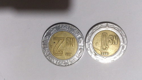 Set De Dos Monedas De Uno Y Dos Nuevos Pesos Año 1995 (Usado)