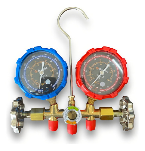 Manifold Refrigeração R410/r32+ 3 Mang 90cm + Maleta Suryha
