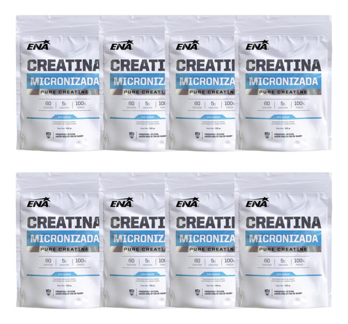 Combo X8 Sport Ena Creatina Micronizada Pura Neutra 300g