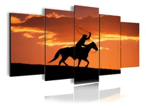 Comprar Quadro Decorativo Mosaico Paisagem Cavalo 5pçs Mod1403 Cor quadro mosaico country cowboycowgirl sertanejo fazenda sítio chacara roça Cor da armação Preto