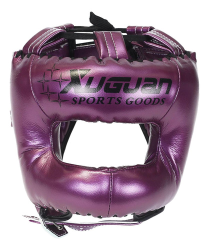 Casco De Boxeo Acolchado Muay Thai Head Gear Para Púrpura S