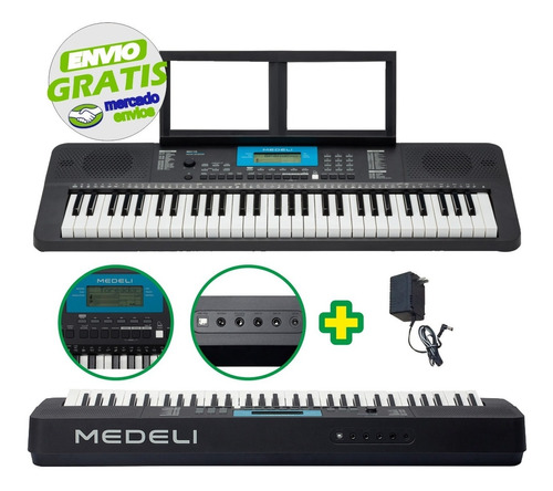 Teclado Sensitivo Medeli M211k 61 Teclas 5 Octavas Usb Trafo