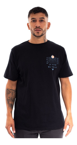 Polera De Hombre Hang Loose In Surf We Trust Negro