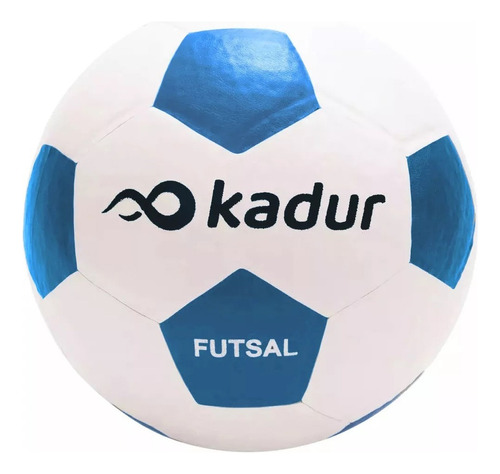 Pelota Futsal N°4 Simil Cuero Futbol Medio Pique Papi X5 Color Blanco/Celeste