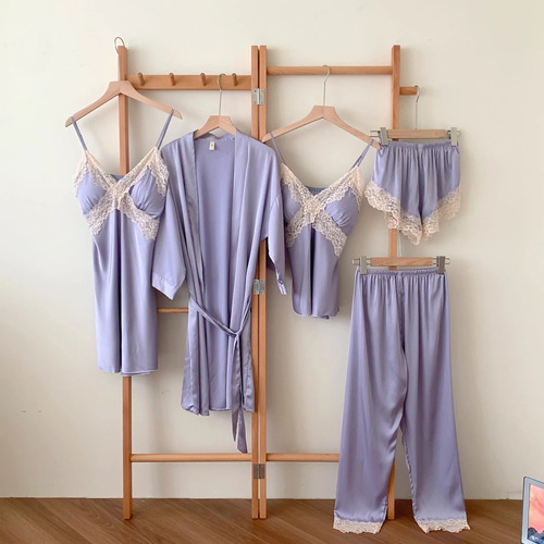 Set De Pijama Para Mujer, Ropa De Dormir, Bata De Baño, Enca