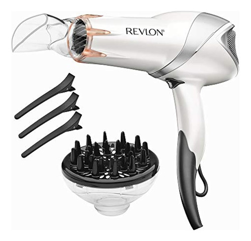 Revlon 1875w Secador De Pelo Por Infrarrojos Con Clips Para