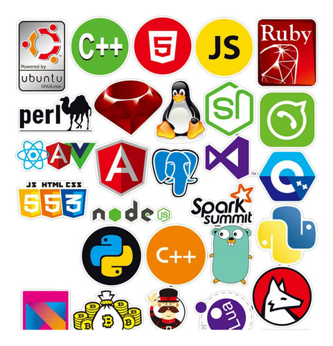 Pegatinas De Lenguaje De Programación Para Bricolaje.