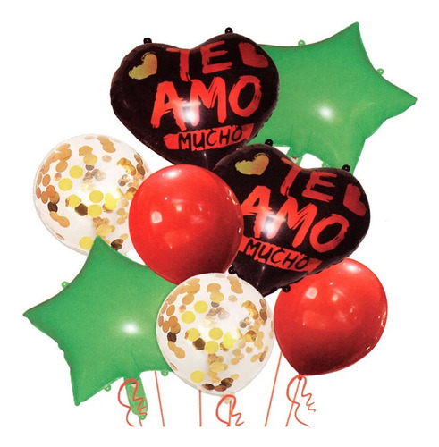 8 Globos Corazon 18'' San Valentín 14 Febrero Amor 1877