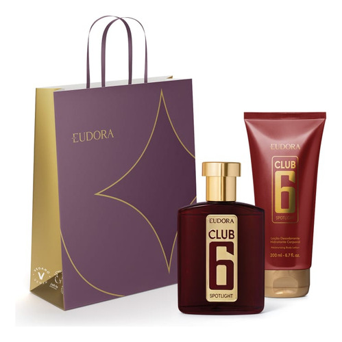 Club 6 Spotlight Presente: Colônia 95ml + Loção Corporal 200ml + Sacola