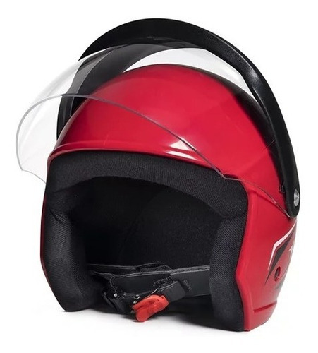 Capacete Aberto Taurus Wind Visor Vermelho Brilhante E Preto Tamanho 56