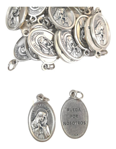 10 Medallas Dije Virgen Dolorosa 22mm Souvenirs Italy