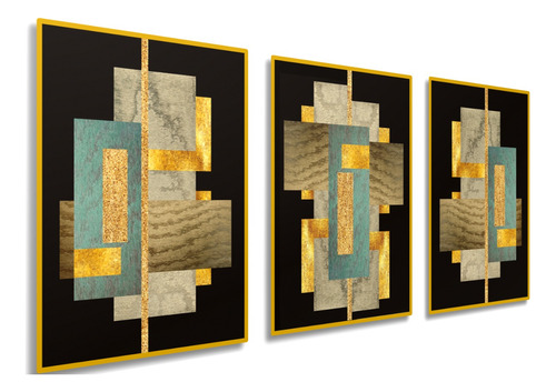 Cuadros Decorativos Eco  Moderno Golden Rectangular Shapes