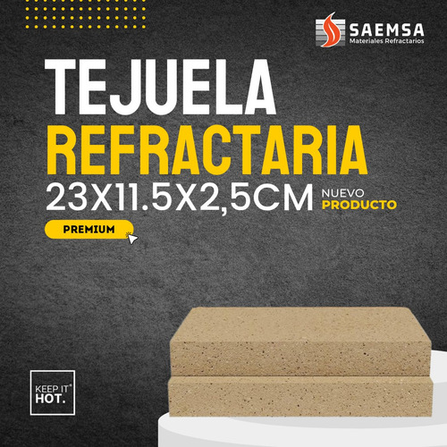 Ladrillo Refractario Parrilla 20 Unidades 2.5cm Premium