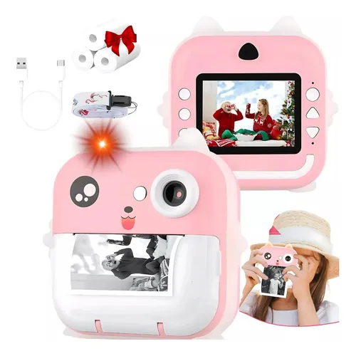 Mini Impresora Con Cámara Instantánea Para Niños Y Niñas Rosa