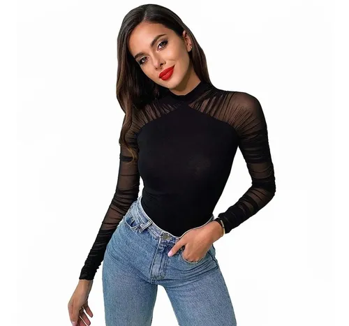 Blusa Negra Manga Mujer | MercadoLibre