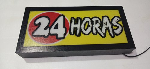 Cartel Luminoso Led 24 Hs Rectangular Amarillo Rojo Oferta.