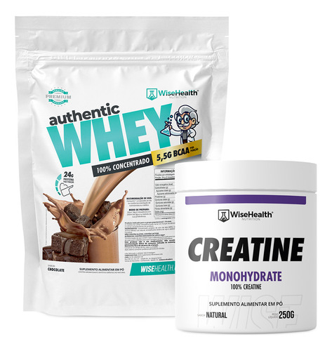 Kit Creatina 250g + Authentic Whey Chocolate 900g - Wise