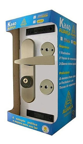 Fechadura Aliança Trio Tetra 4140 Z T Bronze Latonado 40mm