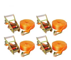 Comprar Kit 4 Cinto De Amarração Laranja 9m C/catraca E Gancho J 10t no Mercado Livre