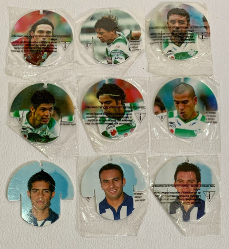 32 Tazos Playeras Barcel Futbol Santos Tiburones Necaxa L119 (Usado)