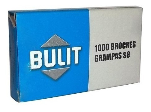 Broches Grampas Bulit S8 8mm Para Engrampadora X 1000 Unidad