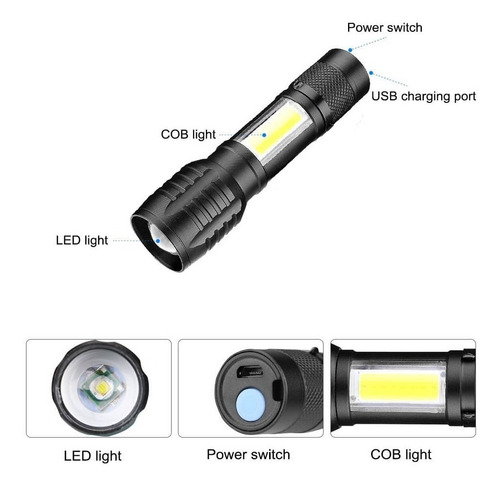 Mini Linterna Led Portátil Recargable