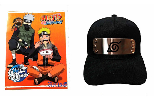 Arg Naruto Libro Colorear + Regalo Gorras Placa Acero Hoja