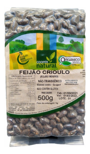 Kit 2x: Feijão Crioulo Orgânico Coopernatural 500g