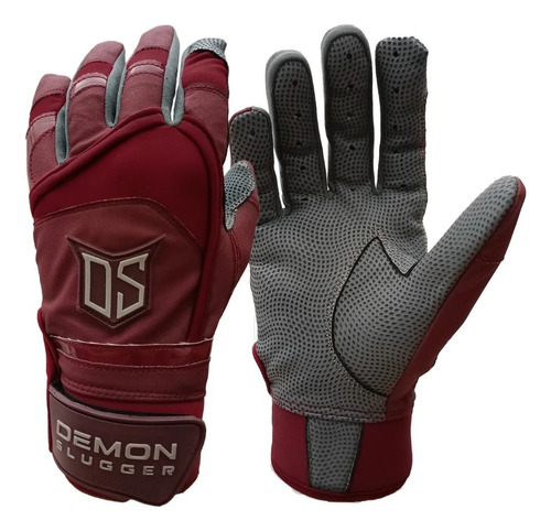 Guantes De Bateo Demon Slugger Hustle Vino Gris Chica