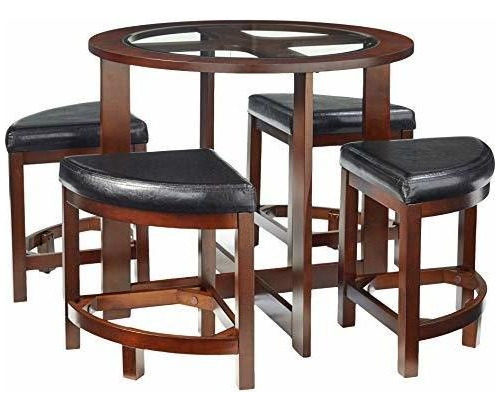 Mesa De Comedor Redonda Cylina De Madera Maciza Tapa De...