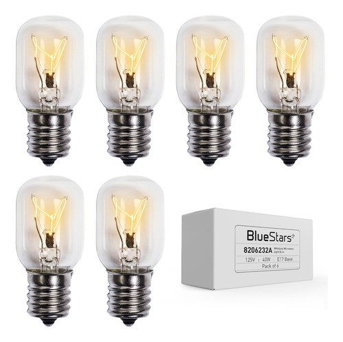 Paquete De 6 Bombillas E17 Para Microondas Whirlpool 8206232