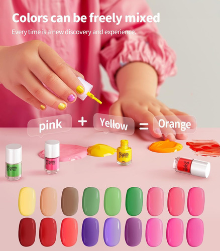 Geyiie Juego De Esmaltes De Uñas Para Niñas, Juguetes De Sal