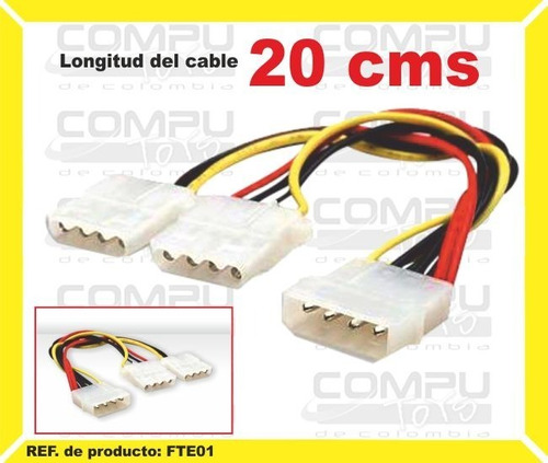 Cable (y) Poder Ide Molex 1 A 2 Ref: Fte01 Computoys Sas