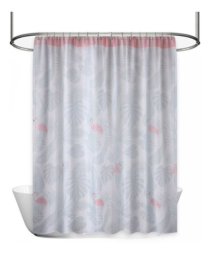 Cortina Baño Teflón Estampada Flamingo 180x200 Mts