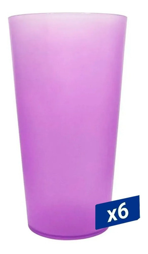 Set X6 Vaso De Plastico Irrompible Largo 580 Ml Roswell 