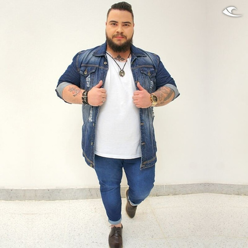 jaqueta jeans oversized plus size
