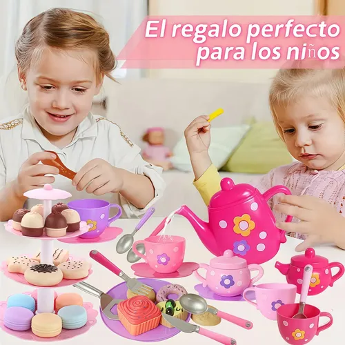 Juego de té para niños, juego de té de , juguetes de postre con teteras, tazas, platos, cocina Estilo B | en línea Juego de té para niños, juego de té de , juguetes de postre con teteras, tazas, platos, cocina Estilo B | en línea